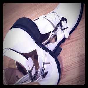 White buckle bootie